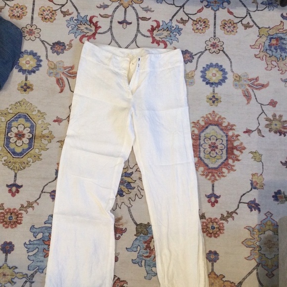 Eileen Fisher White Linen Pants - Picture 8 of 11
